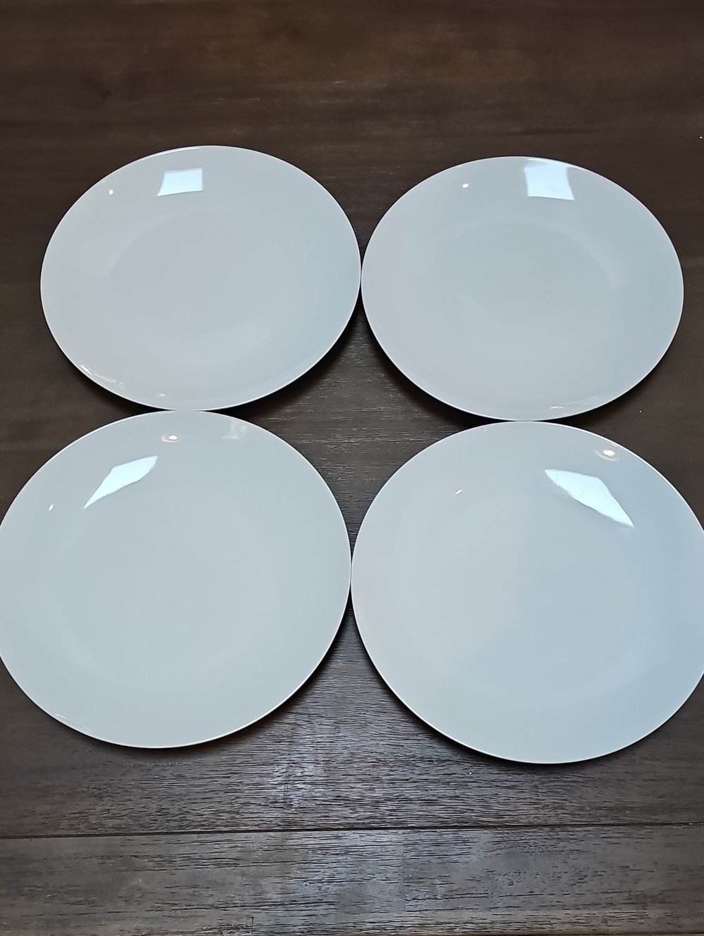 Fitz and Floyd Everyday White Porcelain Dinner Plate Set - Pack of 4